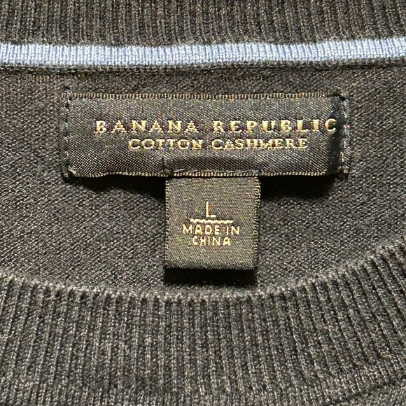 Banana Republic Navy Blue Crewneck Cotton Cashmere Sweater - Picture 4 of 13